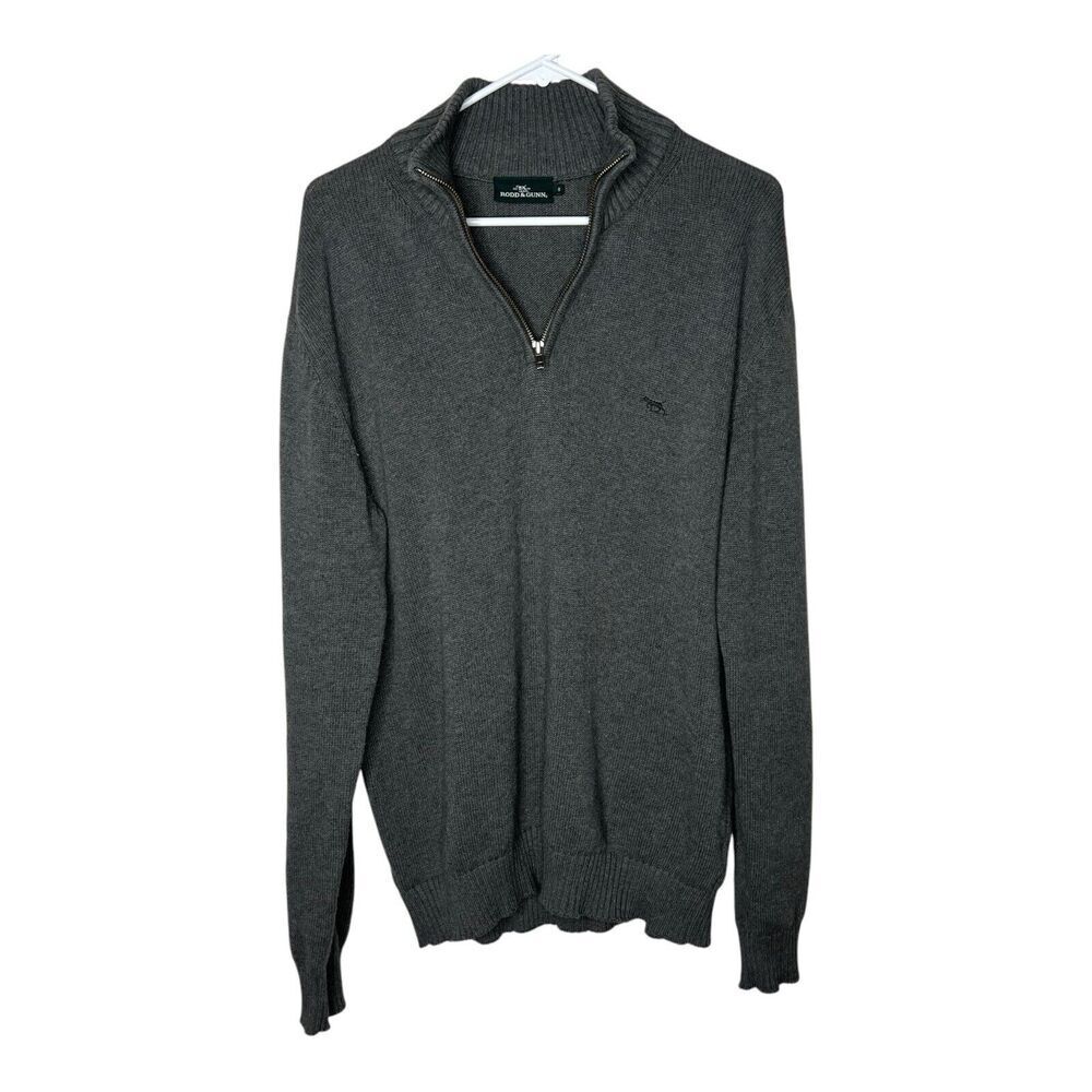 Rodd &‎ Gunn Sweater Mens Small Gray Cotton Knit Quarter Zip Pullover Casual - Picture 2 of 15